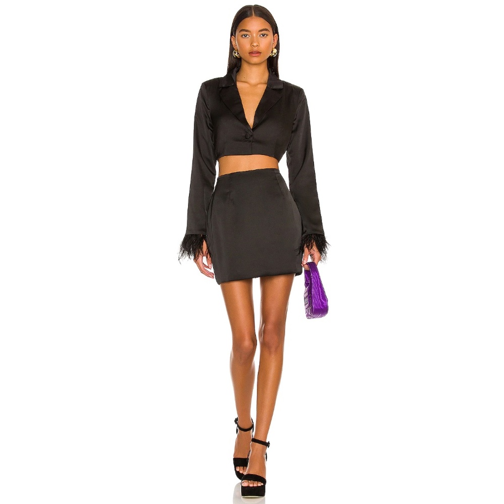 More to Come - Julia Black Mini Skirt | Satin Finish | XX-Small | NWT/NEW